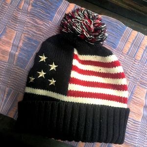Pom beanie, USA Flag